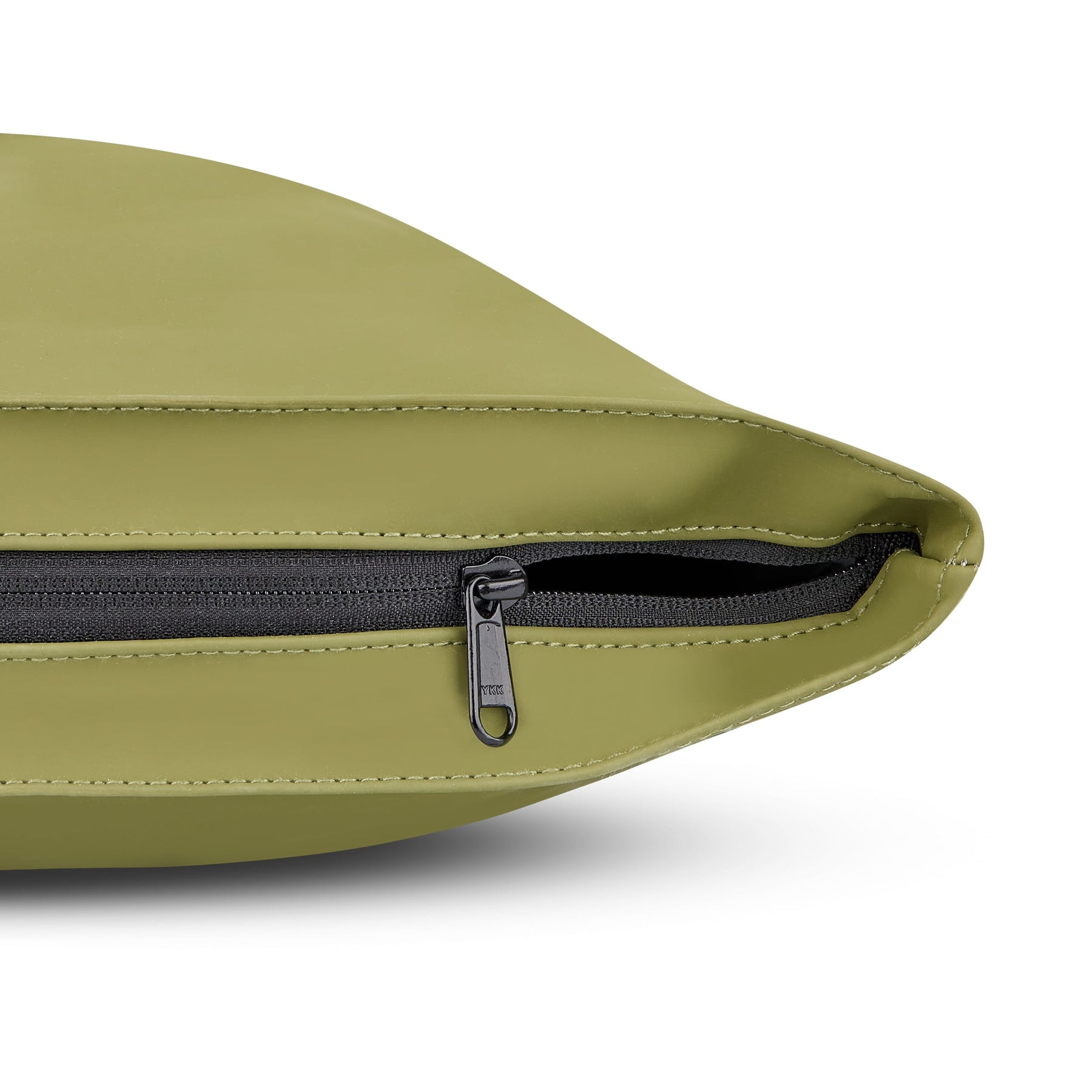Olivegrüner Rolltop Rucksack Harvey Medium mit schwarzem Reißverschluss von oben