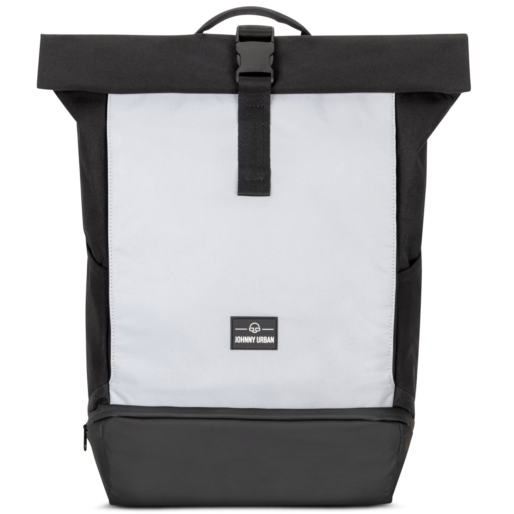 Reflectierender Rolltop-Rucksack 'Allen Large' von Johnny Urban in Schwarz und Hellgrau