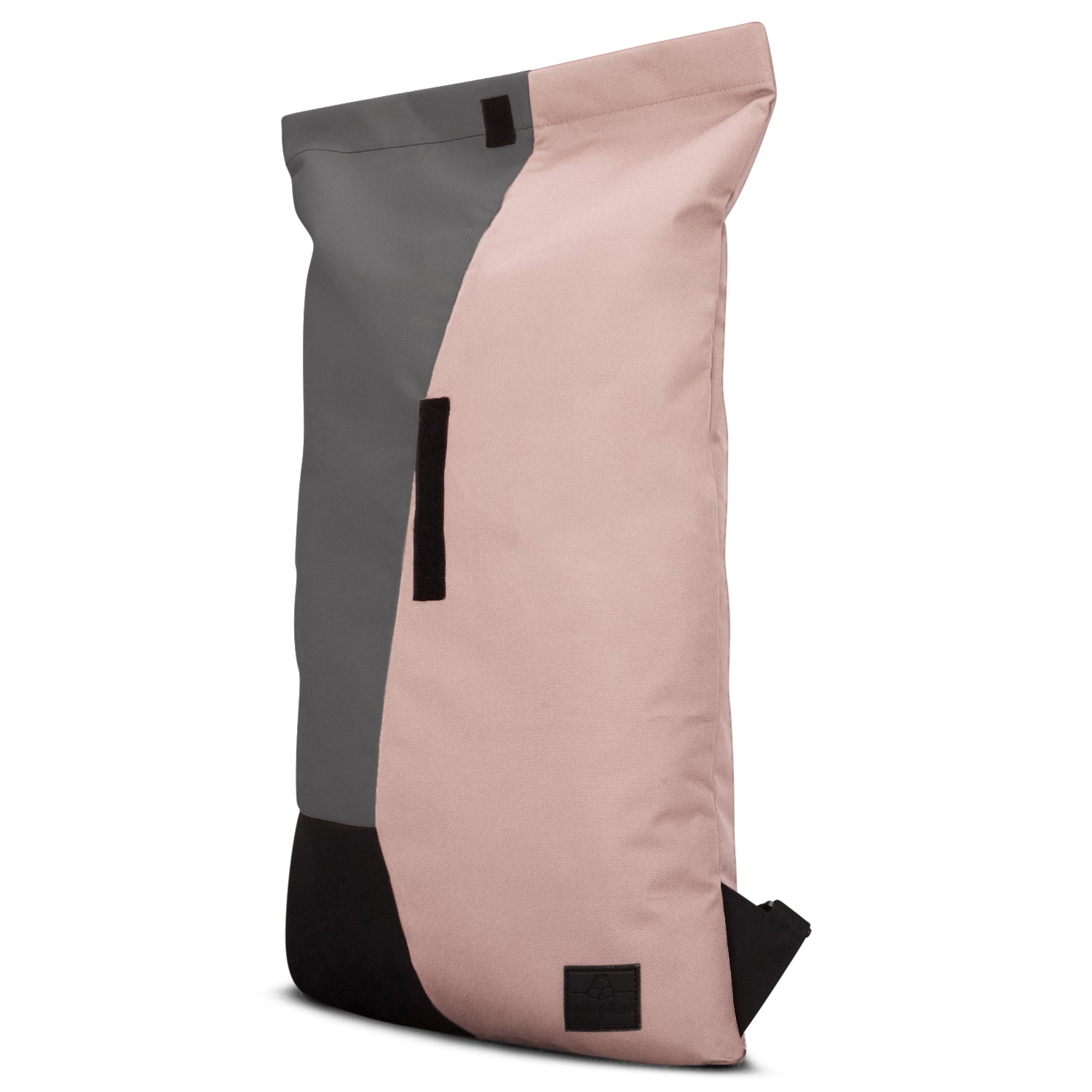 Rucksack 'Oskar' in rosa und grau mit Rolltop, schlichtes Design