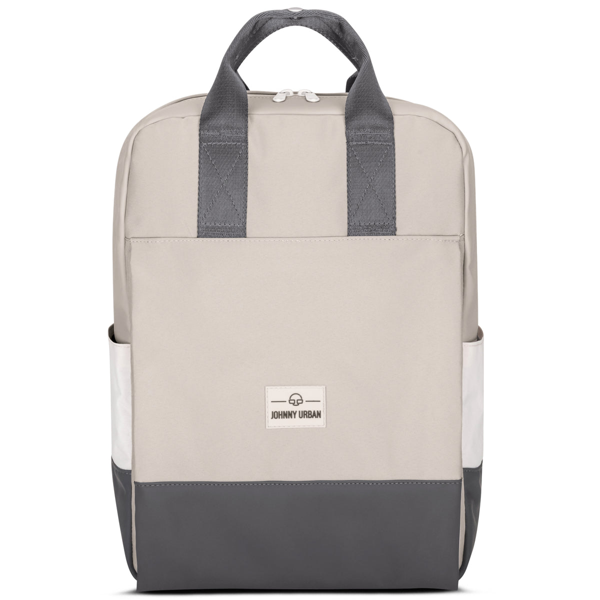 Rucksack 'Jona Large' von Johnny Urban in beige mit grauem Boden und Tragegriffen