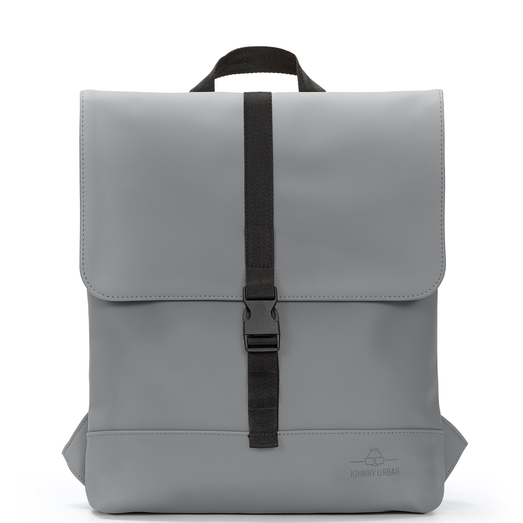 Grauer Damenrucksack 'Ruby' von Johnny Urban mit schwarzem Verschlussriemen