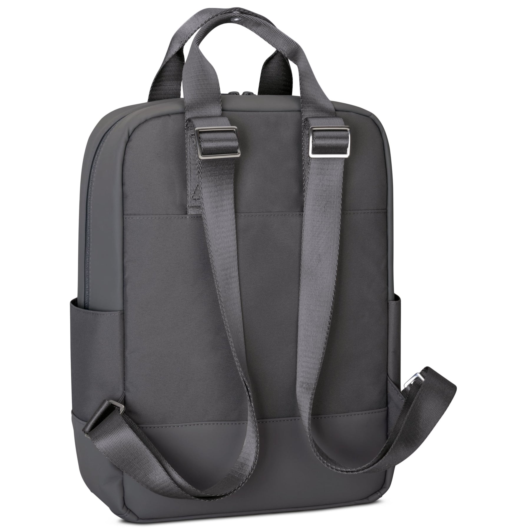 Grauer Rucksack 'Jona Medium' mit verstellbaren Schulterriemen und seitlichen Taschen