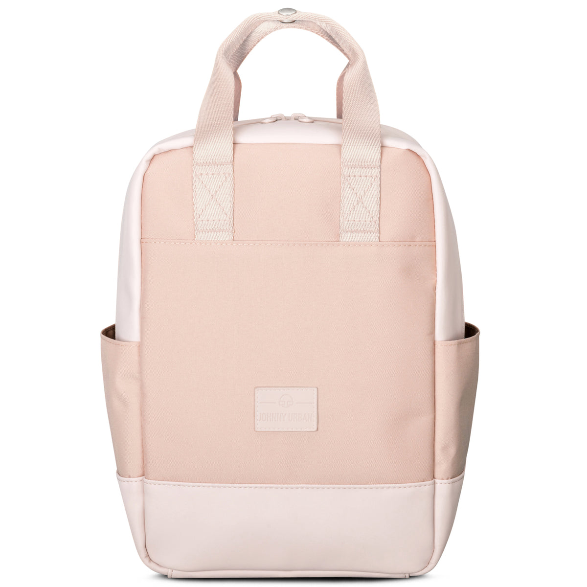 Kleiner rosa Rucksack 'Jona Small' mit zwei kurzen Tragegriffen und seitlichen Taschen