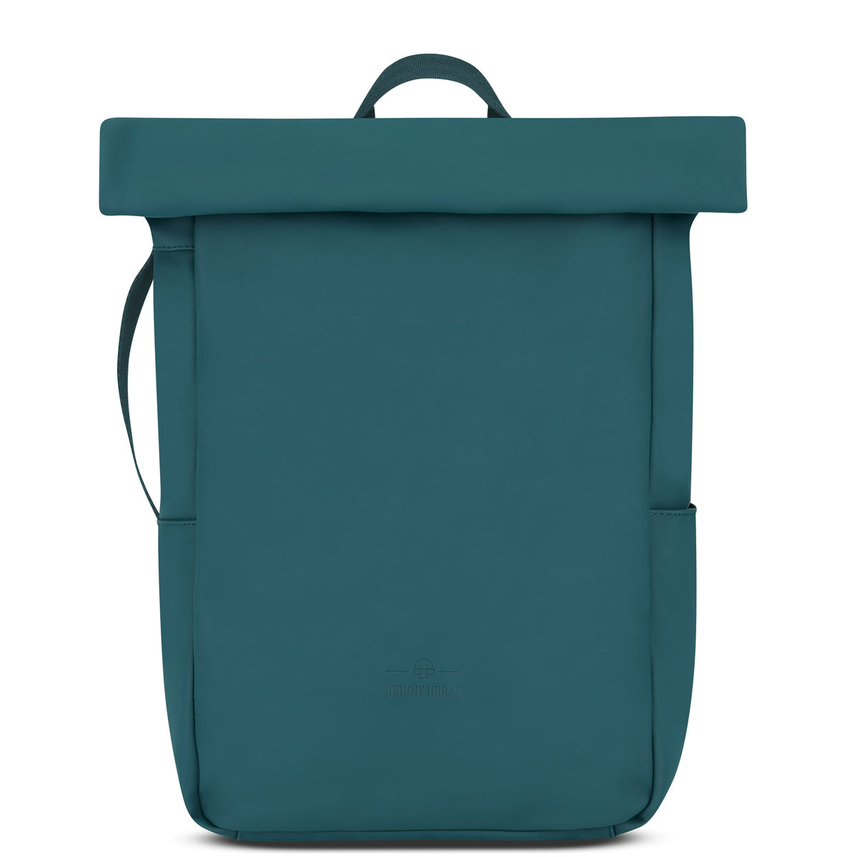 Johnny Urban Rolltop Rucksack 'Henry' in petrolfarben mit schlichter, rechteckiger Form und Tragegriff
