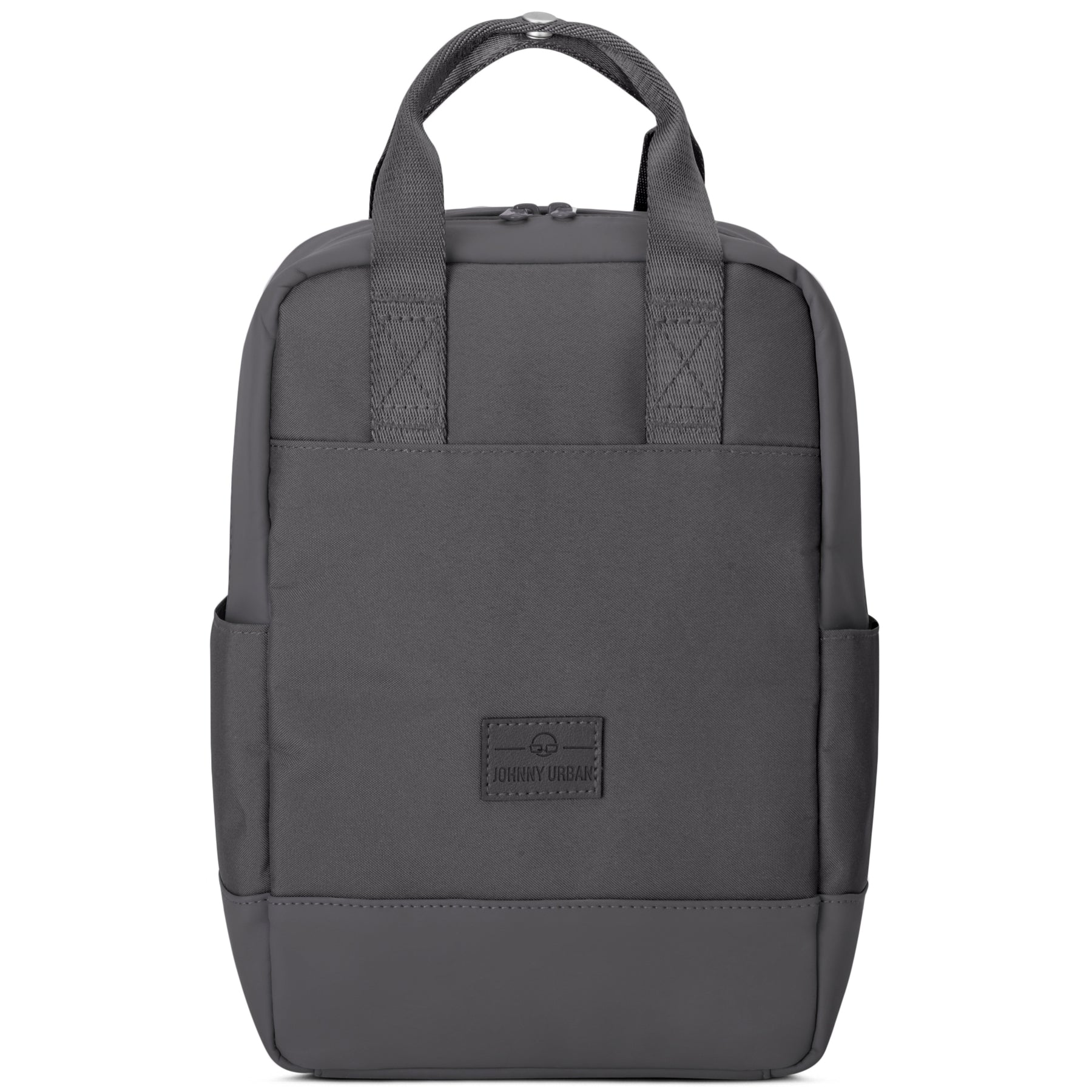 Dunkelgrauer kleiner Rucksack 'Jona Small' von Johnny Urban mit kurzen Tragegriffen und Fronttasche