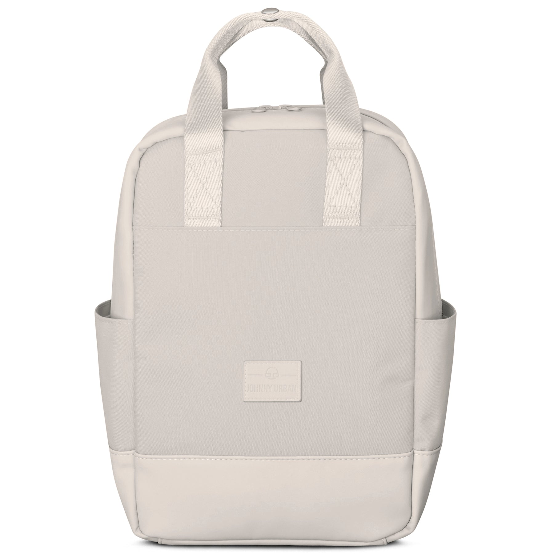 Beiger Rucksack 'Jona Small' mit zwei kurzen Tragegriffen und seitlichen Taschen