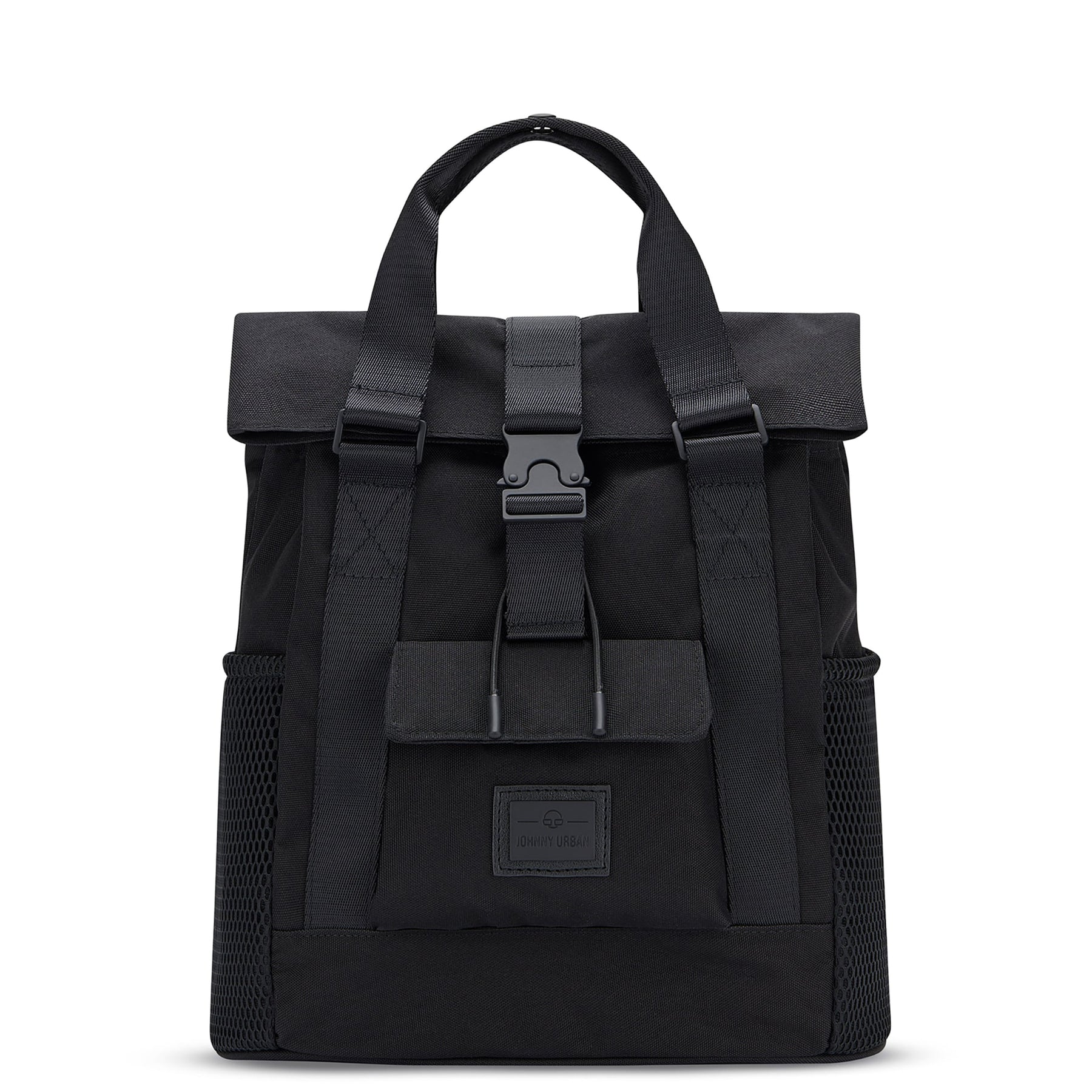 Schwarzer Johnny Urban Rucksack 'Jules' mit Kordelzug und Schnallenverschluss