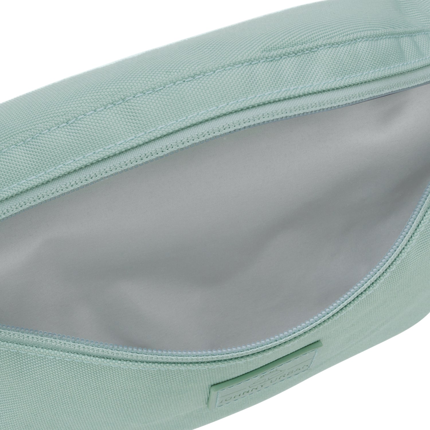 Offene mintgrüne Bauchtasche 'Erik Small' mit grauem Innenfutter aus Textil