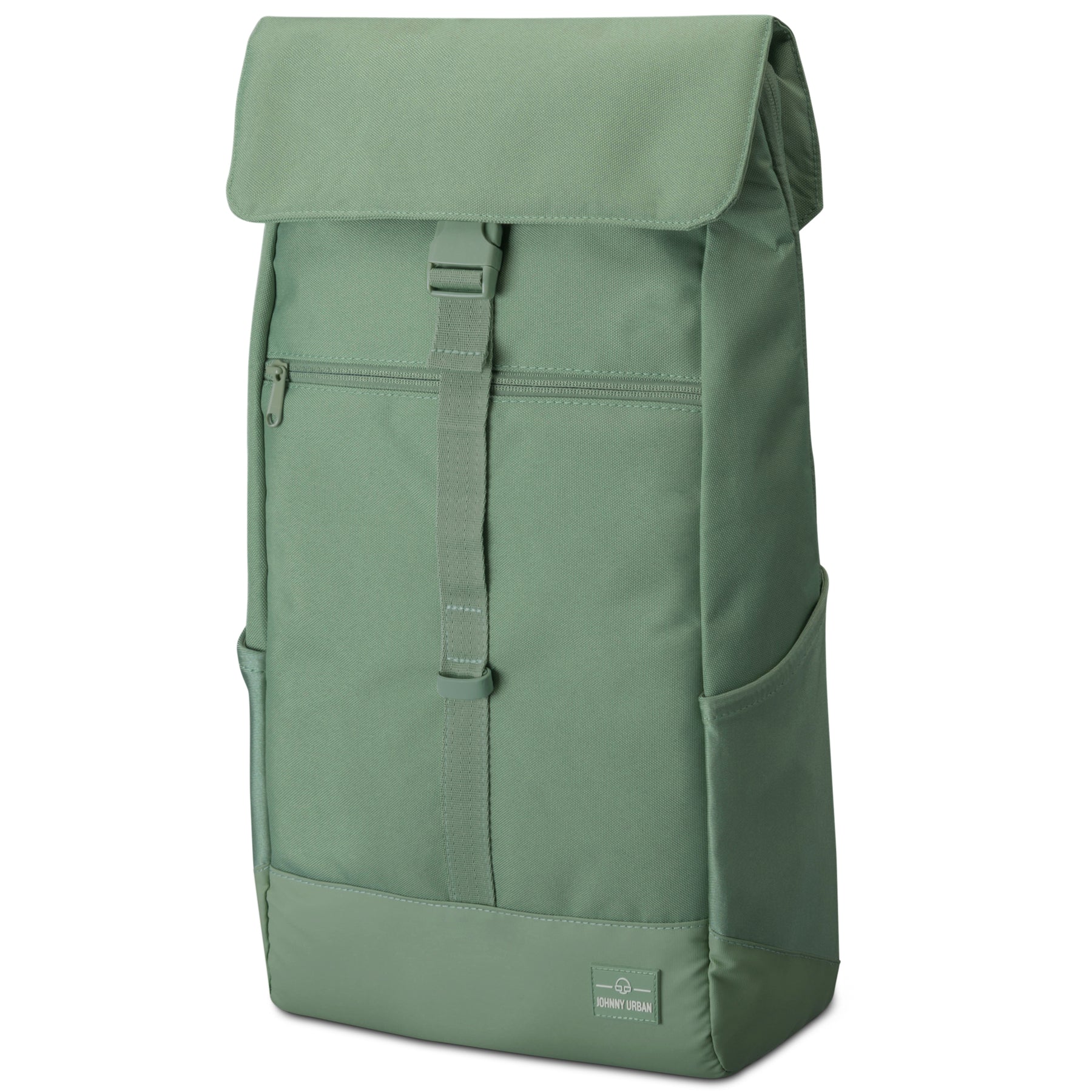 Grüner Tagesrucksack 'Mika' von Johnny Urban mit Klappe, Schnallenverschluss und seitlichen Taschen