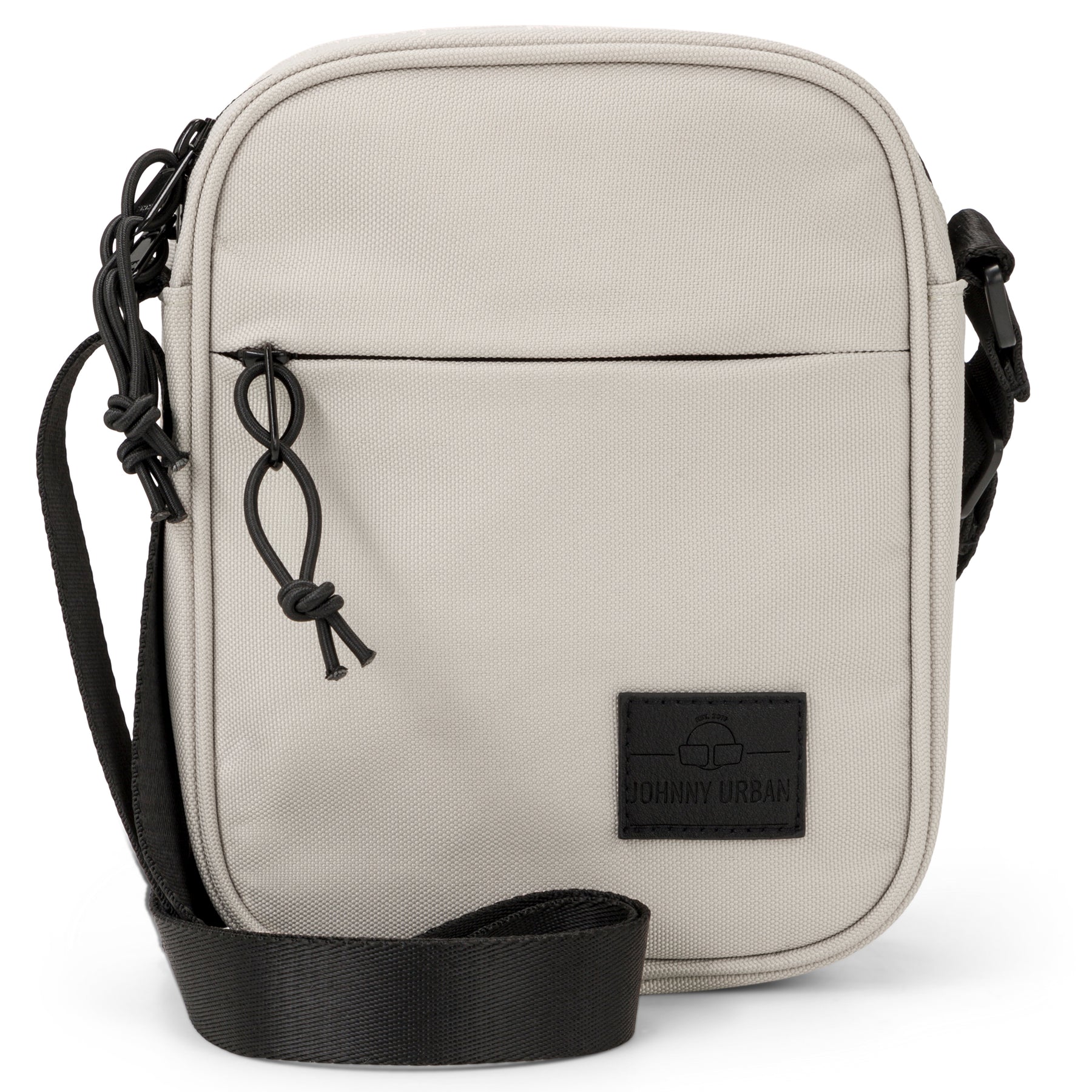 Beige Umhängetasche 'Luis' von Johnny Urban aus robustem Material mit schwarzem verstellbarem Gurt