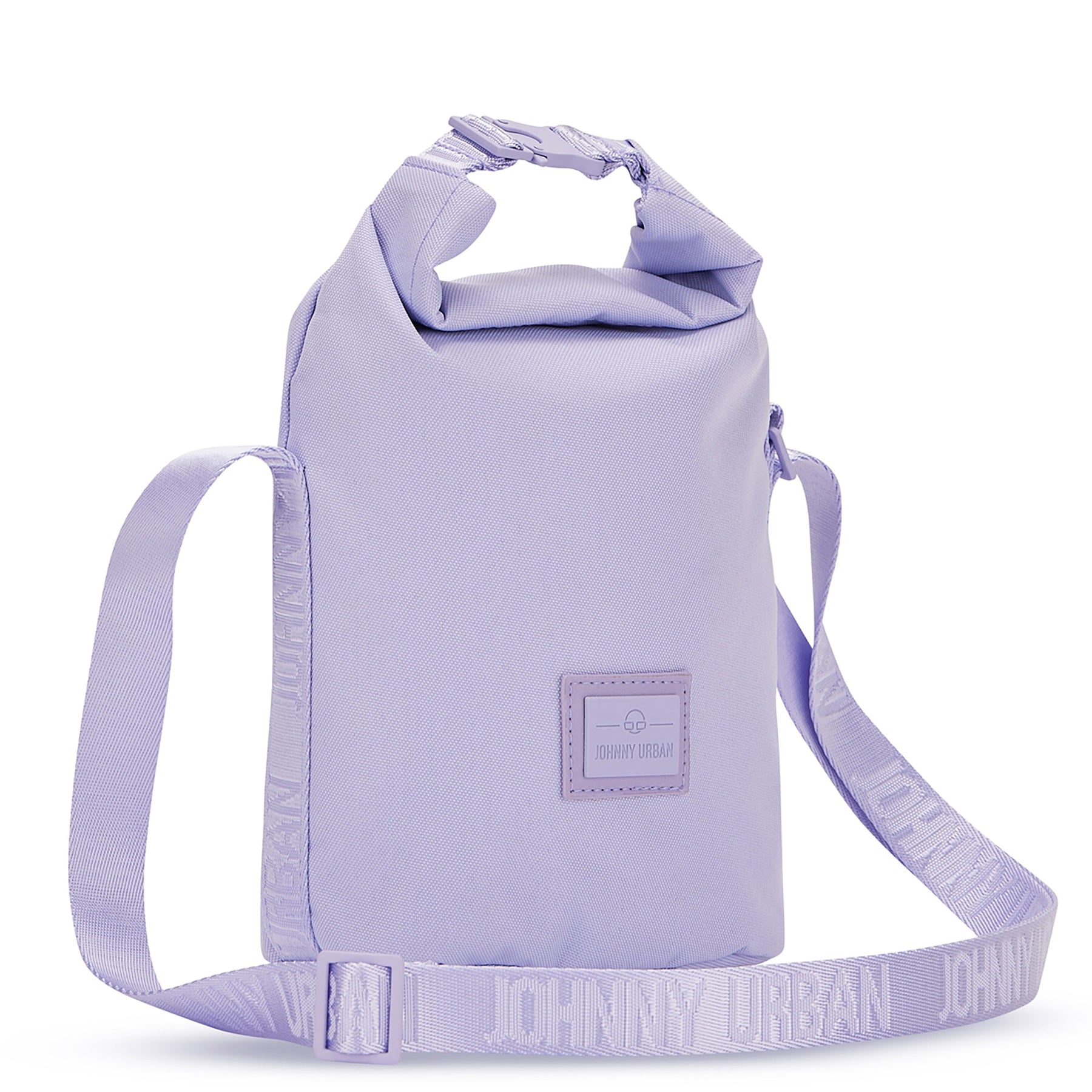 Umhängetasche 'Rue' in fliederfarbenem Nylon mit verstellbarem Riemen und Johnny Urban Logo