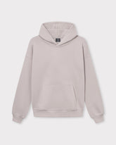 Oversized Hoodie 'Cody' in einfarbigem hellem Grau mit Kapuze und Kängurutasche