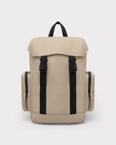 Johnny Urban Rucksack ‚Finley‘ in Beige mit zwei seitlichen Reißverschlusstaschen und schwarzen Gurten