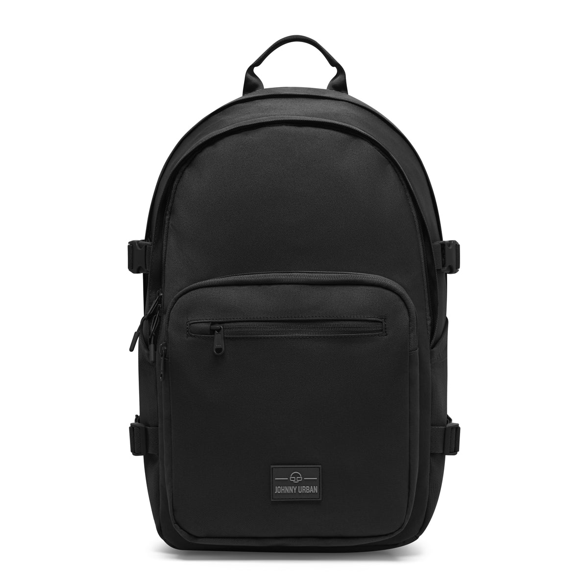Schwarzer Rucksack 'Lian' von Johnny Urban mit Reißverschlussvorderfach und seitlichen Schnallen
