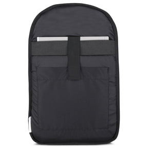 Innenfach des schwarzen Schulrucksacks 'Milo' mit gepolstertem Bereich und Laptopfach