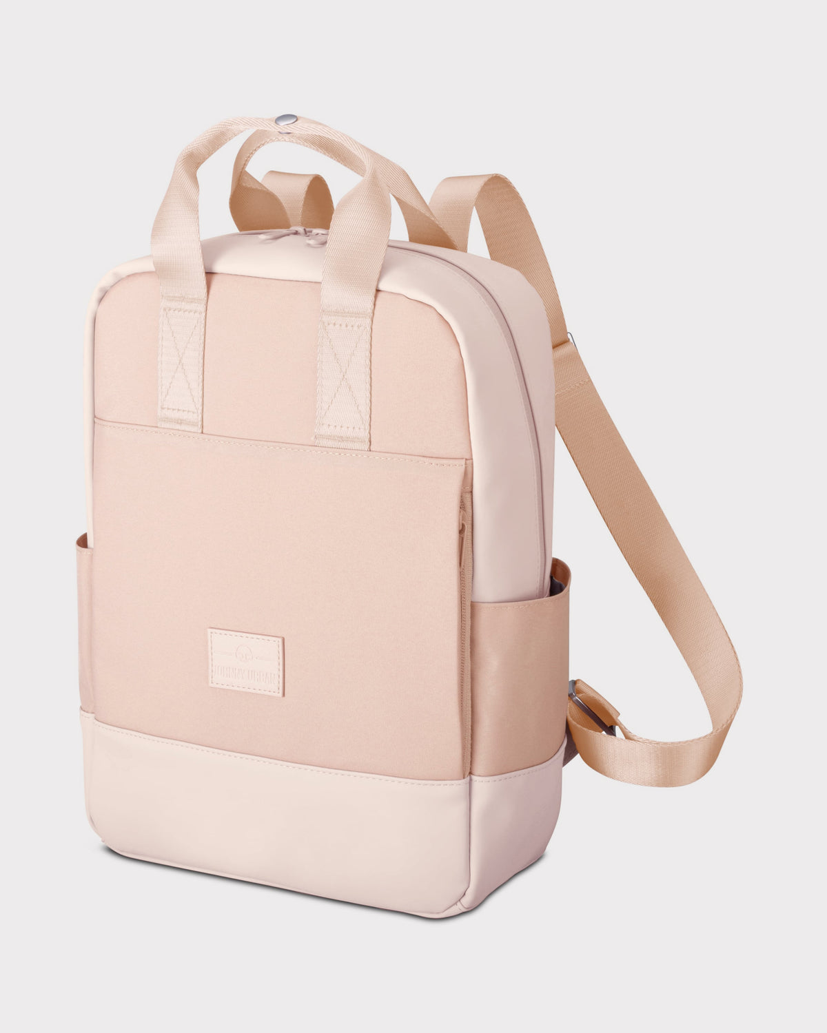 Rucksack Jona Medium in rosa mit Doppeltragegriff, verstellbaren Schulterriemen und Außentasche
