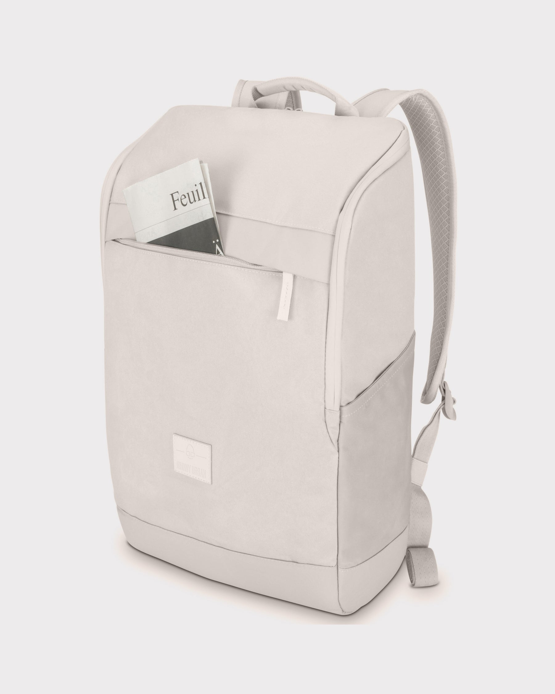 Beiger Business-Rucksack ‚Jasper‘ mit Fronttasche und Zeitungsfach